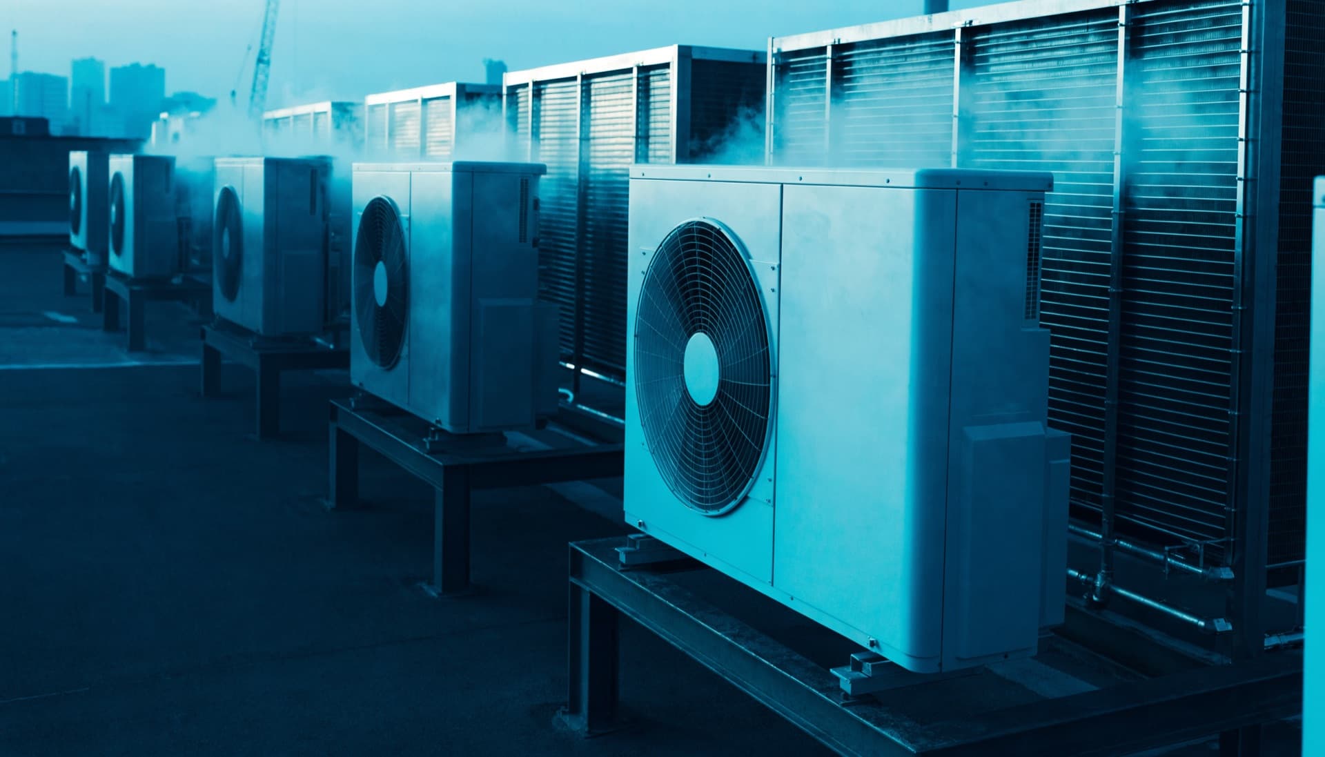 Rooftop air-conditioning condenser units and refrigeration coils